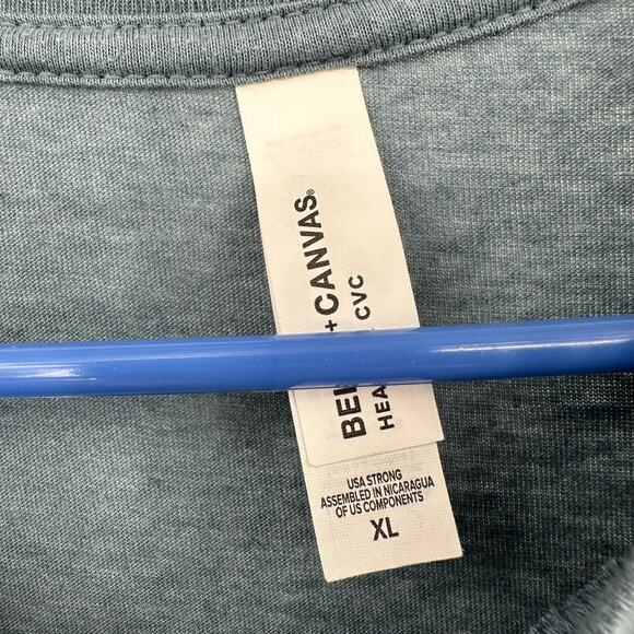 Bella + Canvas Size XL Shirt Blue Graphic Print Owl Long Sleeve Crew Neck Casual - Picture 4 of 4